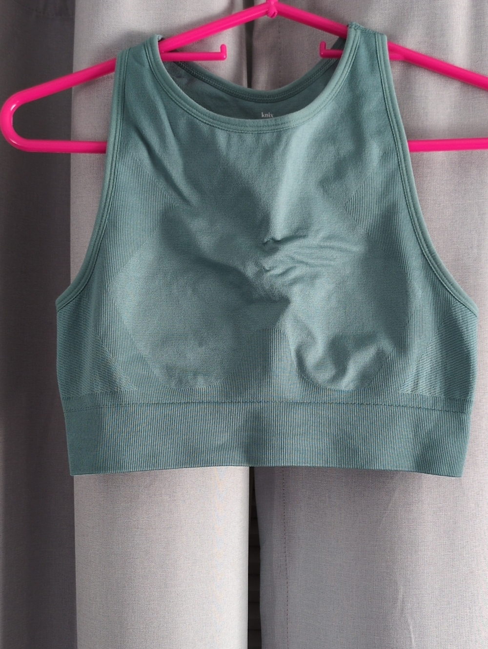 knix High-Neck Seamless Sports Bralette in Sage